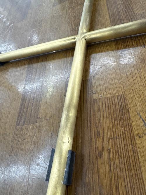 Knot antiques (ノットアンティークス) ラウンドテーブル 244 グレー×ゴールド マーブル