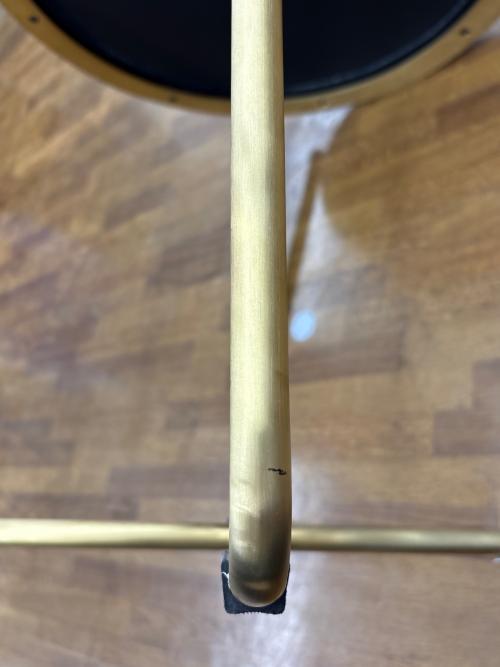 Knot antiques (ノットアンティークス) ラウンドテーブル 244 グレー×ゴールド マーブル