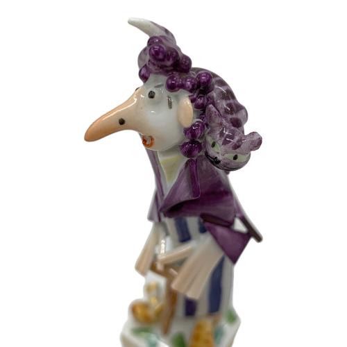 Meissen (マイセン) フィギュリン 81994「魔女と縞模様のトラ猫」 ペーター・シュトラングデザイン