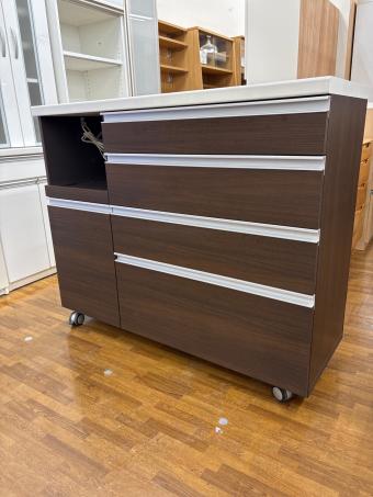 Pamouna (パモウナ) キッチンカウンター キャスター付 ブラウン