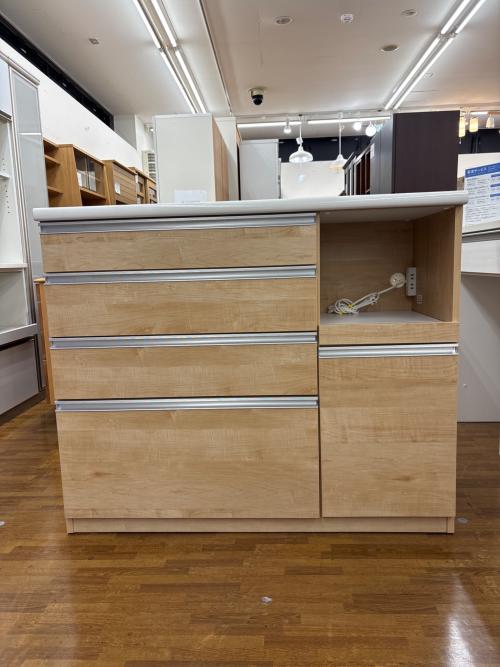 キッチンカウンター 64 ナチュラル×ホワイト