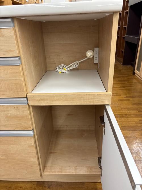 キッチンカウンター 64 ナチュラル×ホワイト