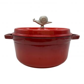 Staub (ストウブ) ピコ・ココット ラウンド 24 ※ハンドル交換されています チェリーレッド
