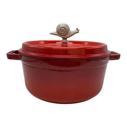 Staub (ストウブ) ピコ・ココット ラウンド 24 ※ハンドル交換されています チェリーレッド