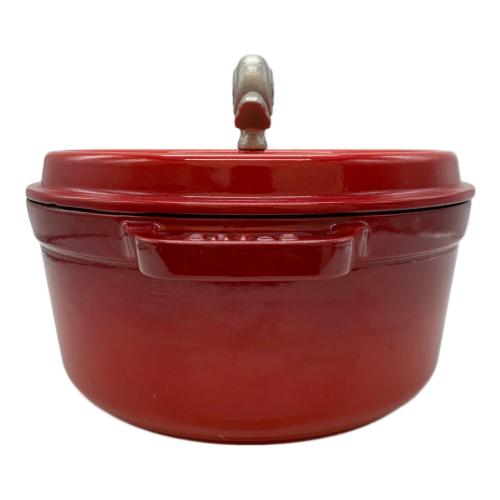 Staub (ストウブ) ピコ・ココット ラウンド 24 ※ハンドル交換されています チェリーレッド