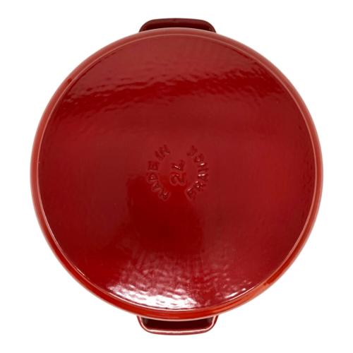 Staub (ストウブ) ピコ・ココット ラウンド 24 ※ハンドル交換されています チェリーレッド