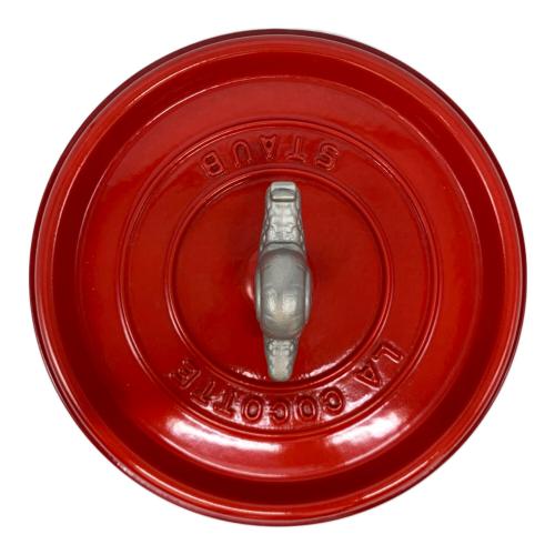 Staub (ストウブ) ピコ・ココット ラウンド 24 ※ハンドル交換されています チェリーレッド