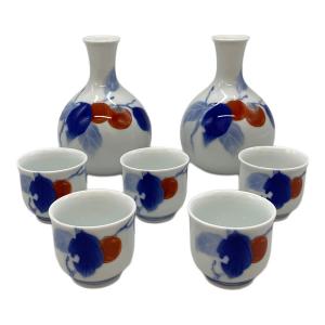 深川製磁 (フカガワセイジ) 酒器揃 染錦柿