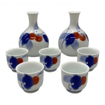 深川製磁 (フカガワセイジ) 酒器揃 染錦柿