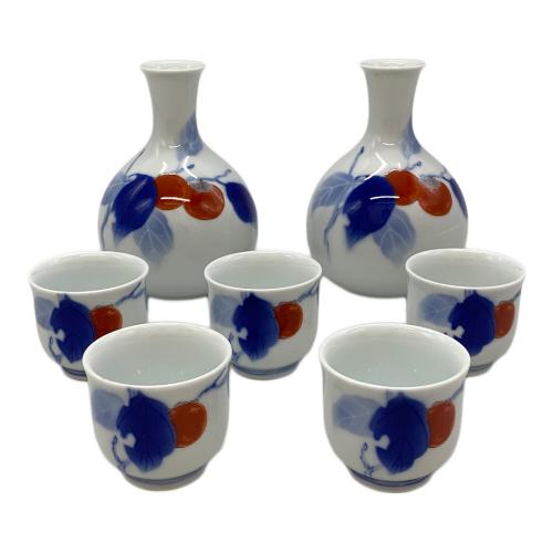 深川製磁 (フカガワセイジ) 酒器揃 染錦柿