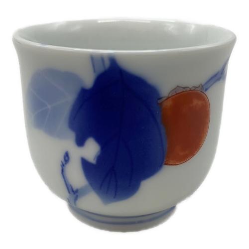 深川製磁 (フカガワセイジ) 酒器揃 染錦柿