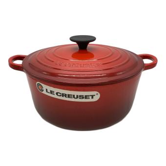 LE CREUSET (ルクルーゼ) 鍋 24cm チェリーレッド ココット・ロンド