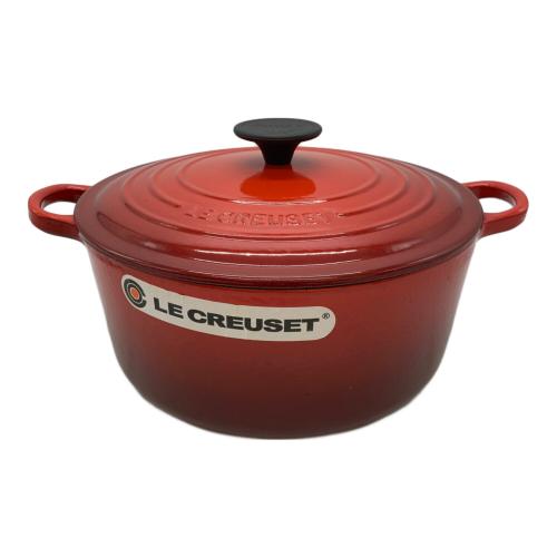 LE CREUSET (ルクルーゼ) 鍋 24cm チェリーレッド ココット・ロンド