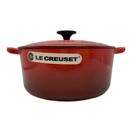 LE CREUSET (ルクルーゼ) 鍋 24cm チェリーレッド ココット・ロンド