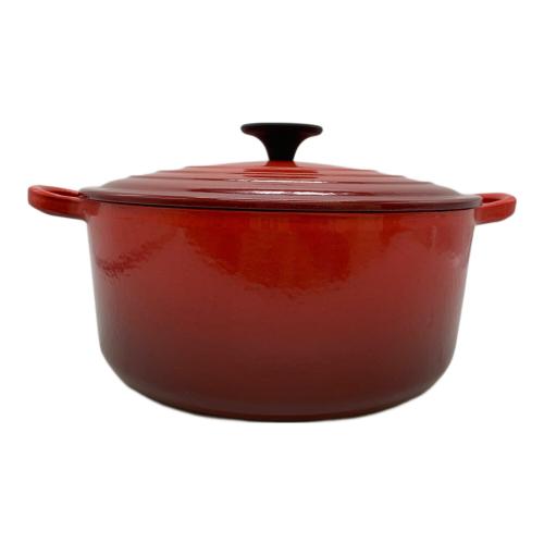 LE CREUSET (ルクルーゼ) 鍋 24cm チェリーレッド ココット・ロンド