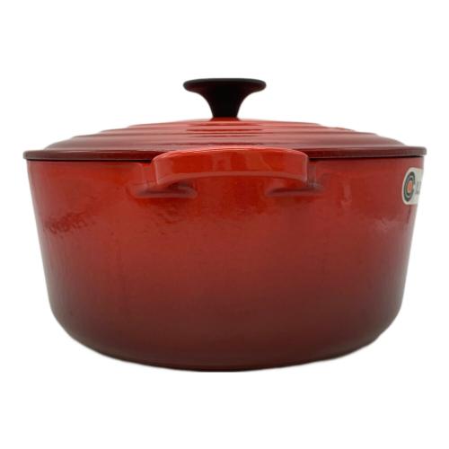 LE CREUSET (ルクルーゼ) 鍋 24cm チェリーレッド ココット・ロンド