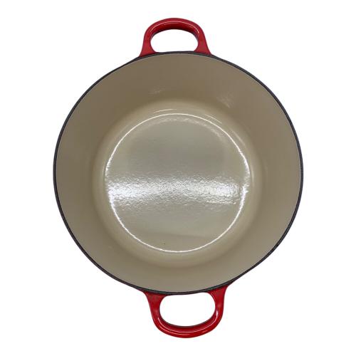 LE CREUSET (ルクルーゼ) 鍋 24cm チェリーレッド ココット・ロンド