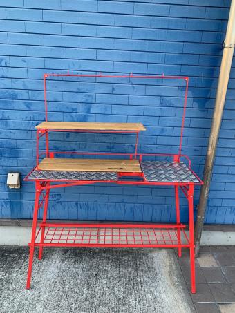 NATURE TONES (ネイチャートーンズ) 折り畳みキッチンカウンターテーブル レッド