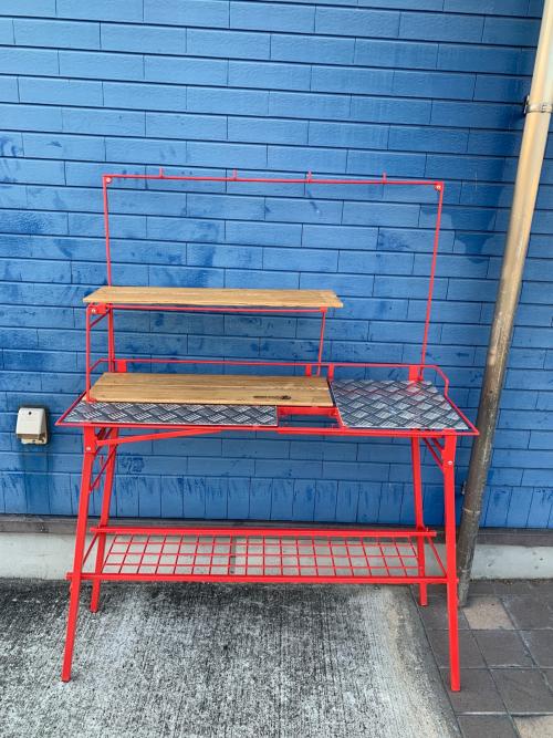 NATURE TONES (ネイチャートーンズ) 折り畳みキッチンカウンターテーブル レッド