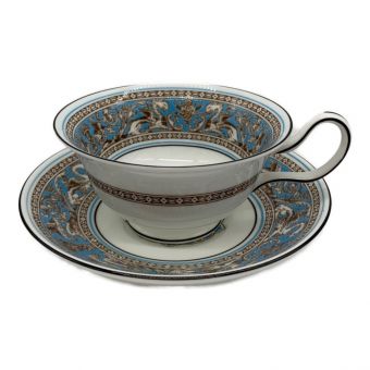 Wedgwood (ウェッジウッド) カップ&ソーサー 旧刻印/黒壷 フロレンティーン・ターコイズ