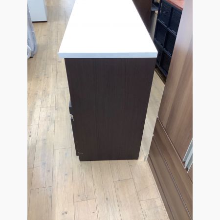 送料込み✩キッチンカウンター 4引き出し　ニトリ　中古 ニトリ キッチンカウンター ホワイト×ブラウン 181 2枚扉 4段引き出し