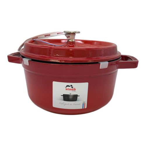 Staub (ストウブ) 両手鍋 レッド 22 6 2/1 40509-825 ピコ ココット ラウンド