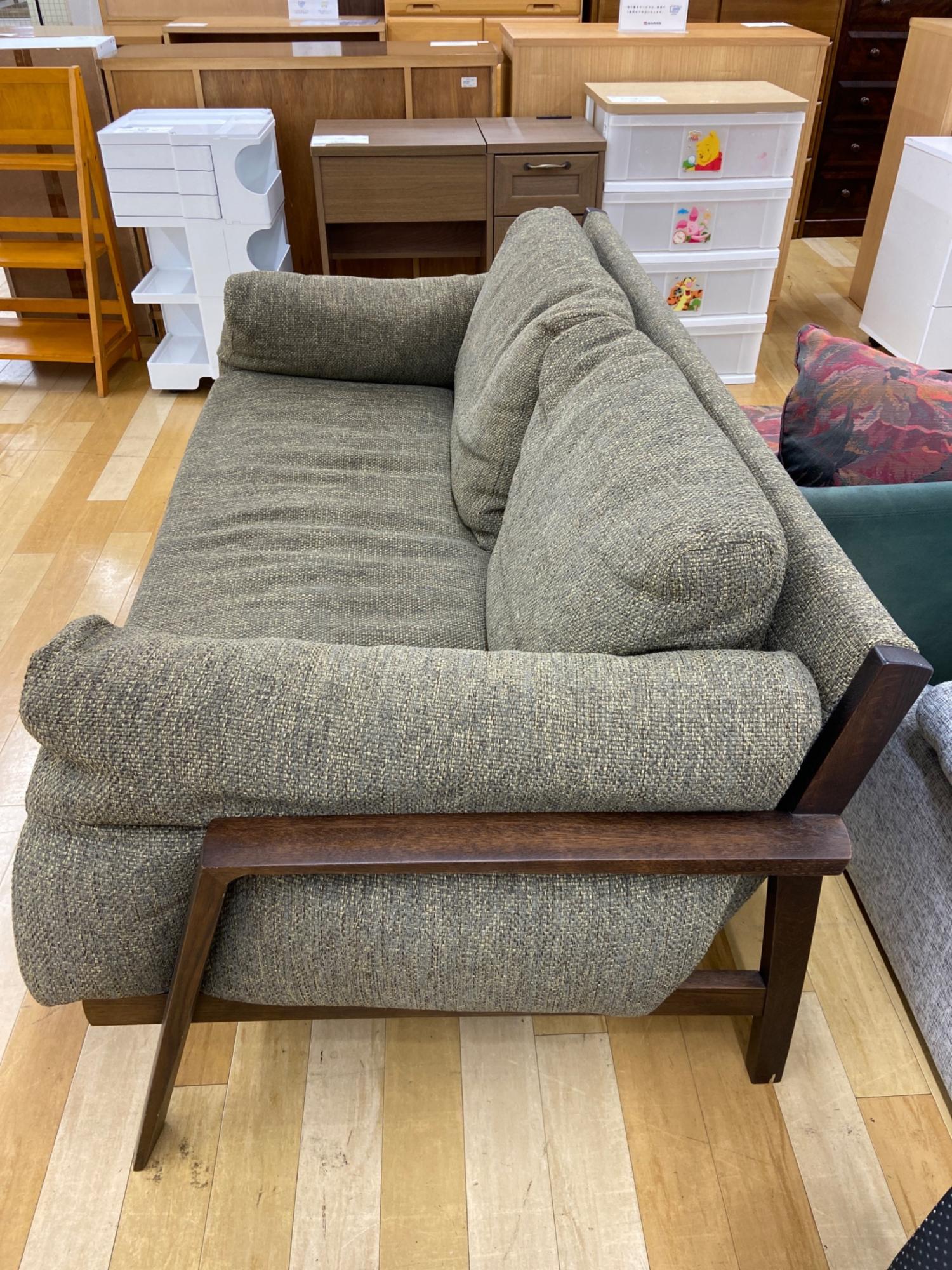 karimoku (カリモク) 2人掛けソファー ブラウン×グリーン CHITANO