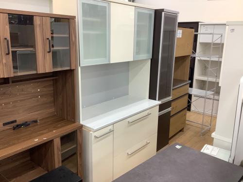 レンジボード ホワイト 3枚扉