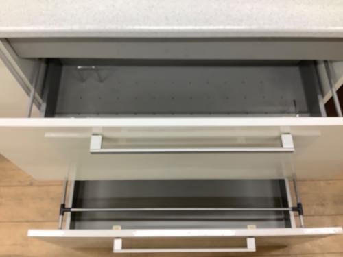 レンジボード ホワイト 3枚扉