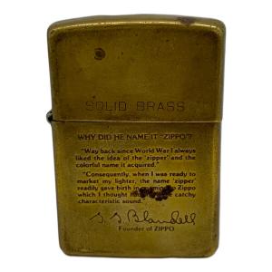 ZIPPO (ジッポ) ZIPPO 1990年 SOLID BRASS 1932WHY DID HE NAME IT