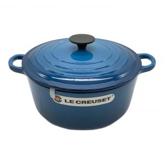 LE CREUSET (ルクルーゼ) 両手鍋 SIZE 24cm ブルー ココットロンド