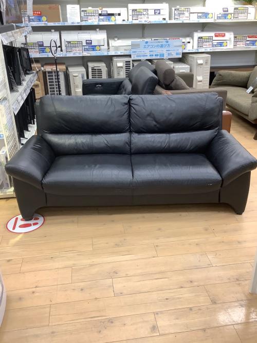 3人掛けソファー ブラック 122 合皮