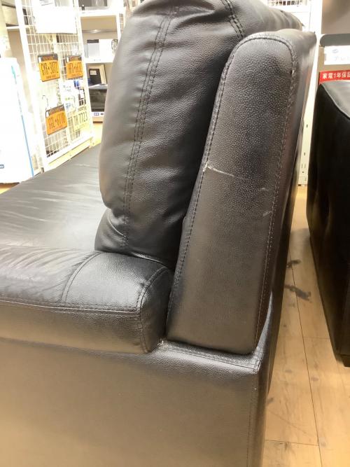 3人掛けソファー ブラック 122 合皮