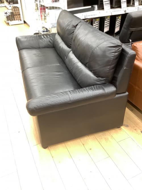 3人掛けソファー ブラック 122 合皮