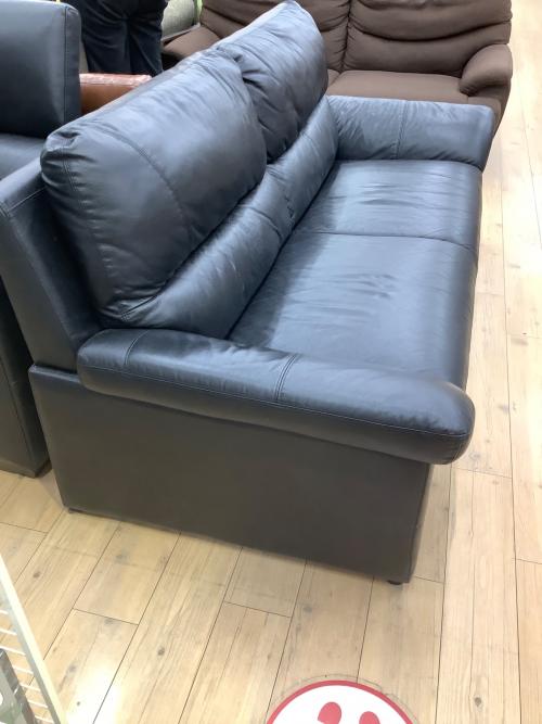 3人掛けソファー ブラック 122 合皮