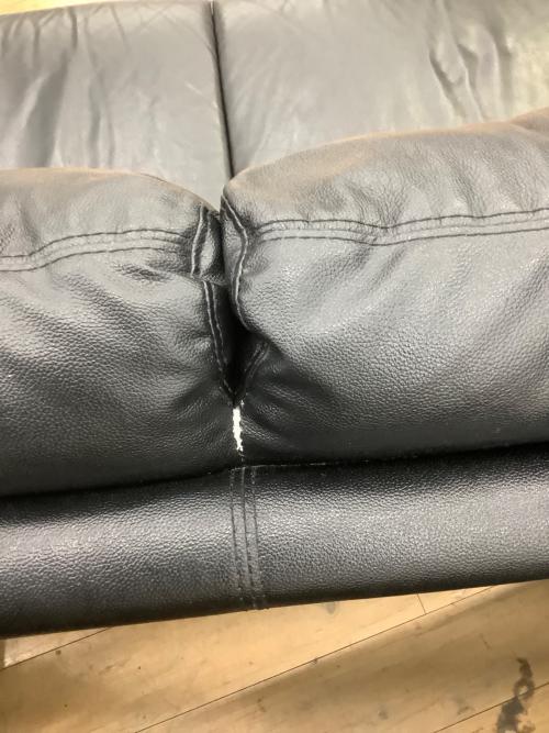 3人掛けソファー ブラック 122 合皮