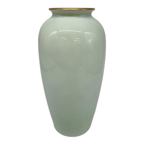 深川製磁 (フカガワセイジ) 花瓶 あやめ 色絵彩磁 ブルー