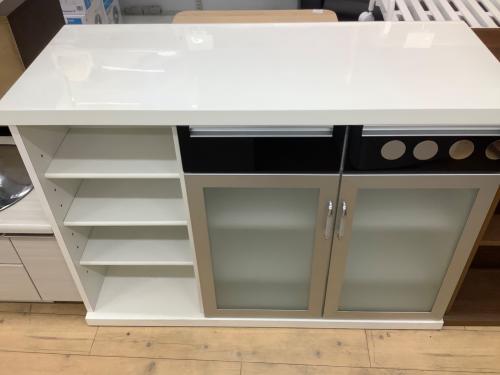 ニトリ バーカウンター ホワイト×ダークブラウン