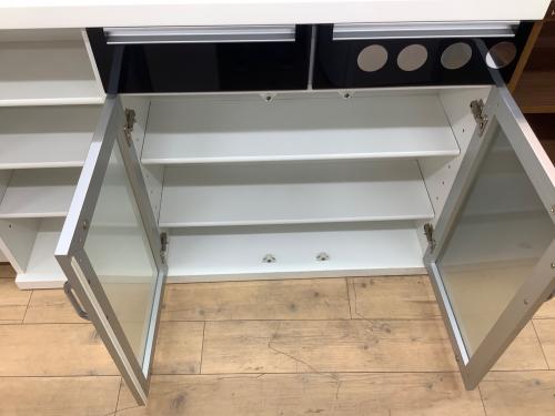 ニトリ バーカウンター ホワイト×ダークブラウン