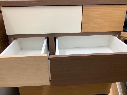 J9381　NITORI　ニトリ　モザイク６段チェスト　KAREN3-80HC　クリーニング済み【リユースのサカイ柏店】 ニトリ 6段チェスト ブラウン カレナ 80HC｜トレファクONLINE