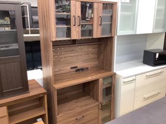 レンジボード ブラウン ガラス扉