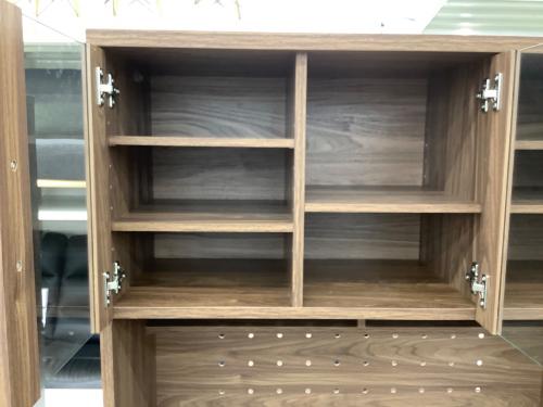 レンジボード ブラウン ガラス扉