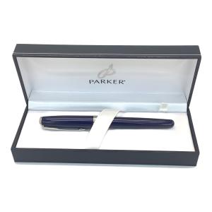 PARKER (パーカー) 万年筆 ネイビー×シルバー SONNET ペン先18K刻印有