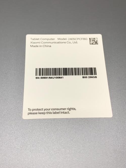 Xiaomi (シャオミ) POCO PAD 2405CPCFBG Wi-Fiモデル 修理履歴無し 256GB バッテリー:Aランク 程度:Aランク ○ サインアウト確認済