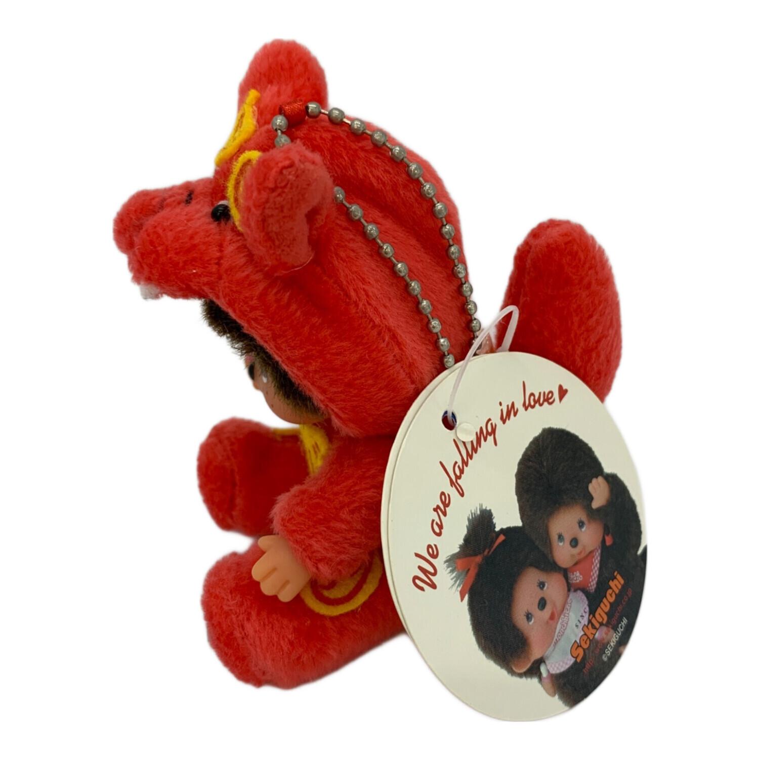 沖縄限定 モンチッチ 赤 ぬいぐるみ 約10cm シーサー モンチッチ ご当地マスコット キャラクターグッズ 沖縄 シーサー