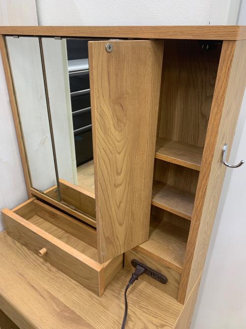 3面ドレッサー 31 ナチュラル×ホワイト