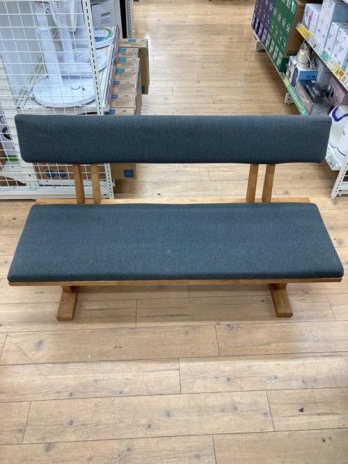 ベンチ 白王 背付ベンチ グレー 白王130