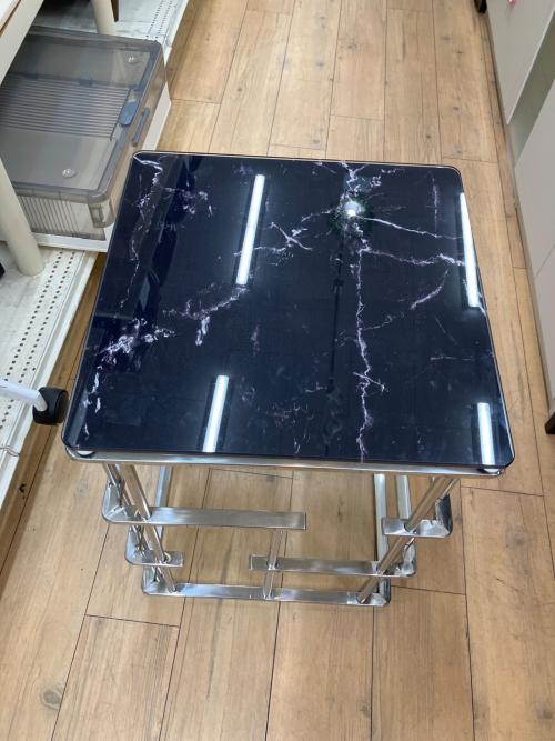 KARE (カレ) サイドテーブル ブラック×シルバー Rome