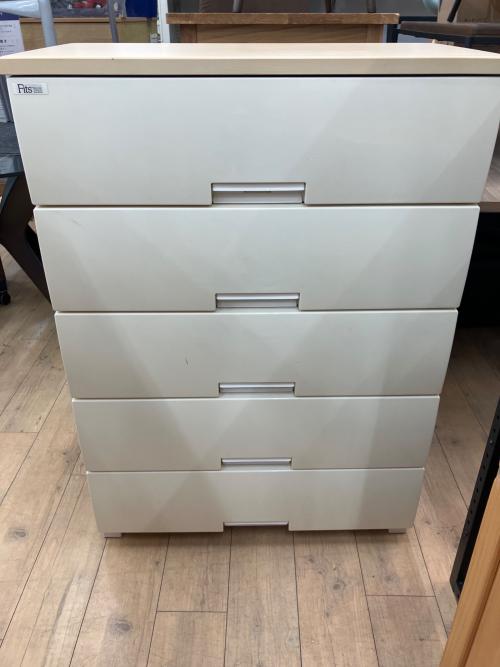 FITS (フィッツ) ウッドトップチェスト 106 アイボリー×ナチュラル