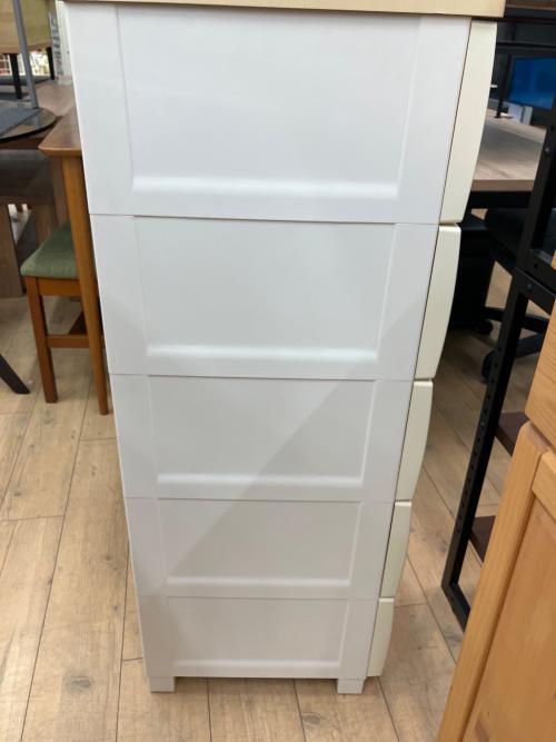 FITS (フィッツ) ウッドトップチェスト 106 アイボリー×ナチュラル